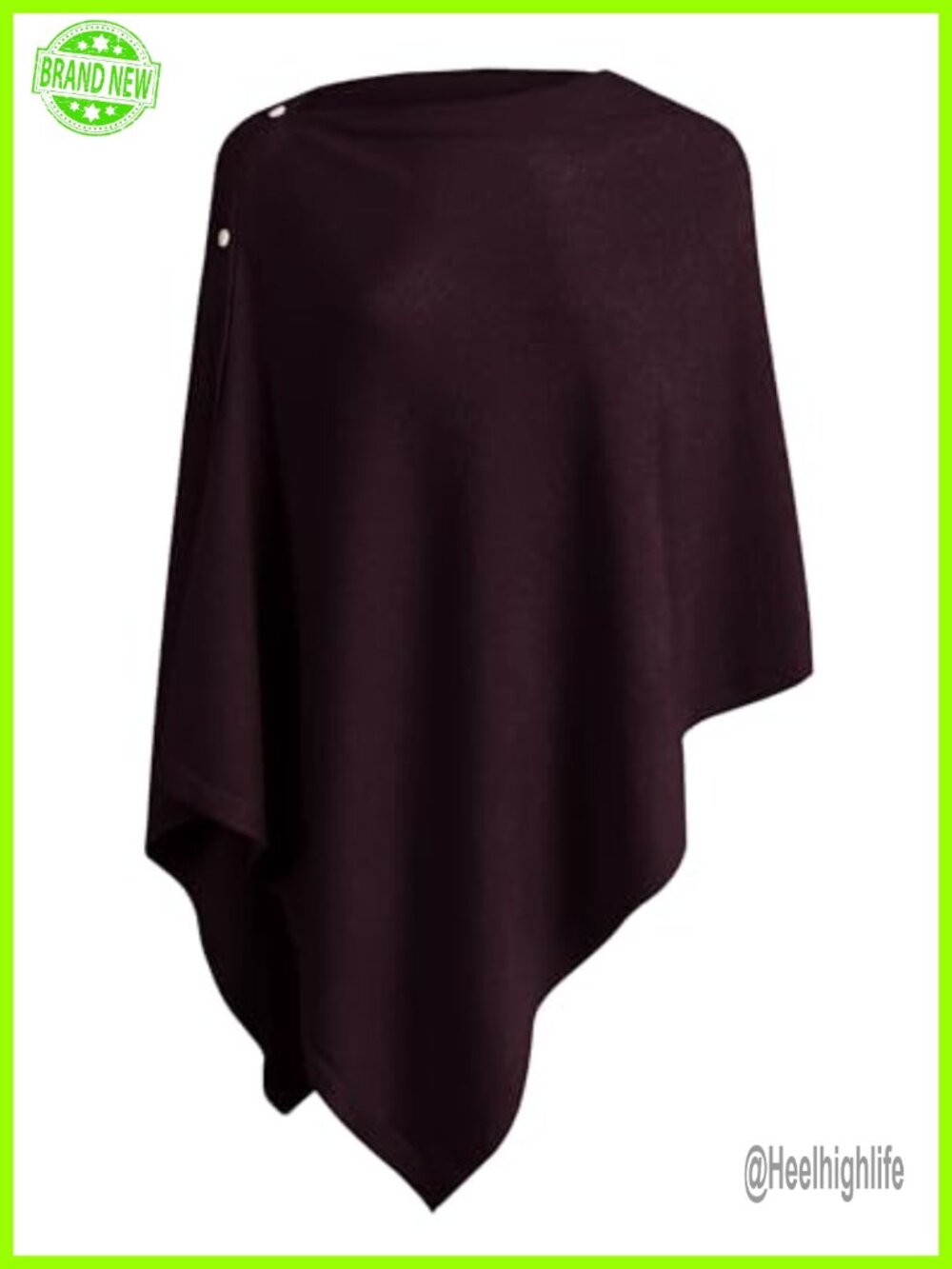 Knit Shawl Poncho Sweater Button Scarf Versatile Wrap One Size